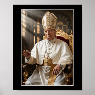Poster Le pape Trump drôle Trump Vatican Christian Retro