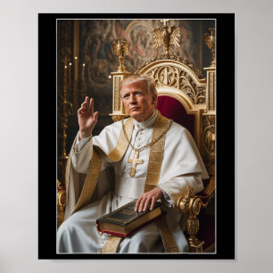 Poster Le pape Trump drôle Trump Vatican Christian Retro