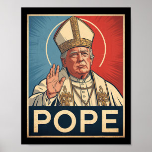 Poster Le pape Trump drôle Trump Vatican Christian Retro