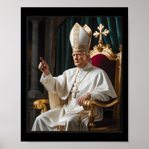 Poster Le pape Trump drôle Trump Vatican Christian Retro