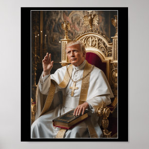 Poster Le pape Trump drôle Trump Vatican Christian Retro 