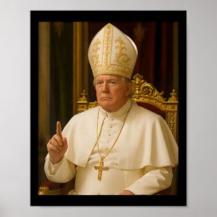 Poster Le pape Trump drôle Trump Vatican Christian Retro