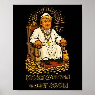 Poster Le pape Trump drôle Trump Vatican Christian Retro