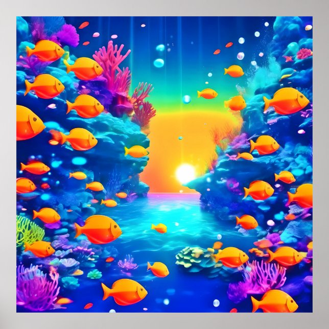 Poster Le paradis sous-marin vibrant trouvé (Devant)