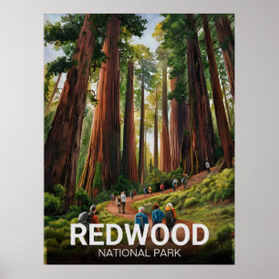 Poster Le parc national de Redwood, Californie côtière