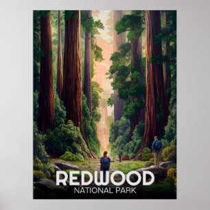 Poster Le parc national de Redwood, Californie côtière