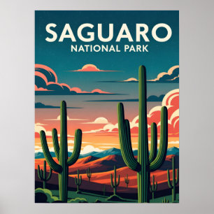 Poster Le Parc national vibre du Saguaro