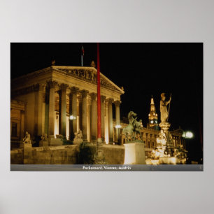 Poster Le Parlement, étape actuelle de Vienne, Autriche 