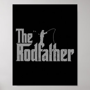 Poster Le Parrain Drôle Pêcheur Amoureux Rod Poisson Papa