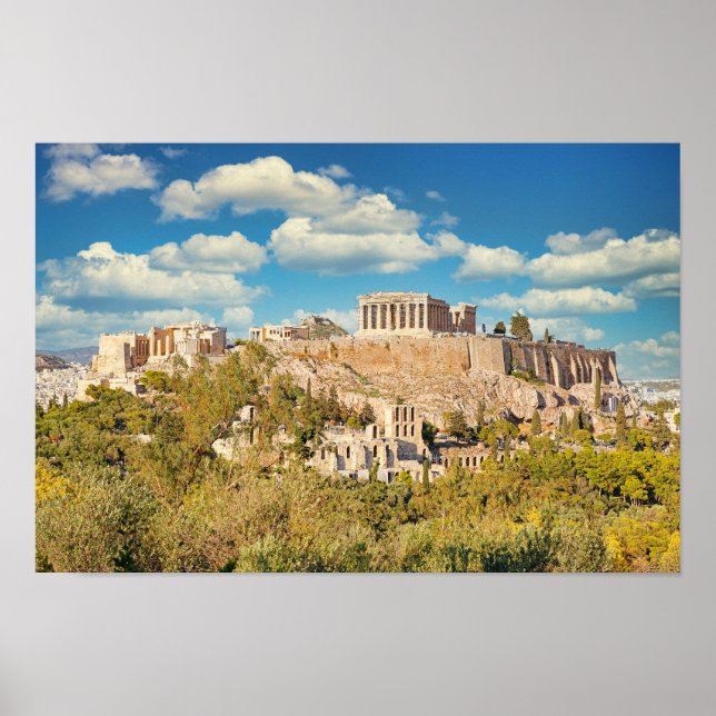 Poster Le Parthénon sur l'Acropole athénienne, Grèce (Devant)