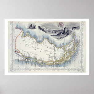 Poster Le Patagonia, d'une série de cartes du monde a