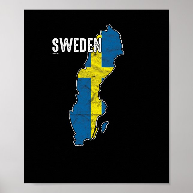 Poster Le patriotique suédois Drapeau du nationalisme sué (Devant)