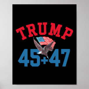 Poster Le Patriotique Trump 45 Et 47 Victoire A Remporté 