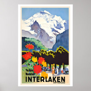 Poster Le Paysage Alpin Merveilleux Interlaken Suisse
