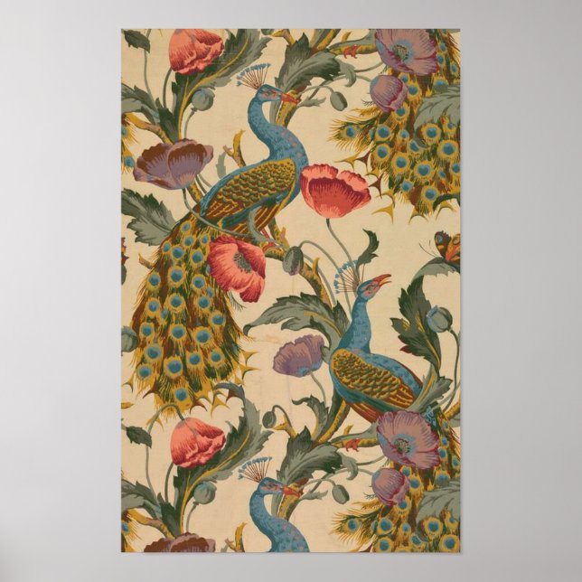 Poster Le Peacock Motif Art Nouveau (Devant)