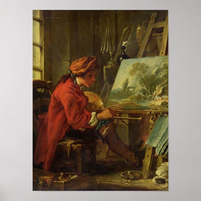 Poster Le Peintre dans son Studio (Devant)