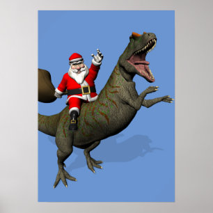 Poster Le Père Noël À L'Allosaurus