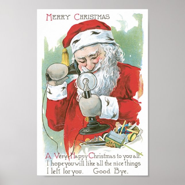 Poster Le Père Noël au téléphone (Devant)
