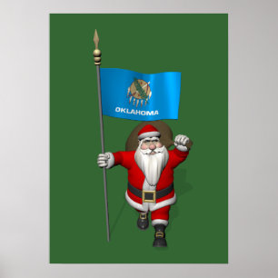 Poster Le Père Noël Avec L'Ensigne D'Oklahoma