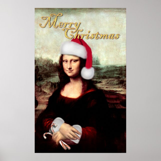 Poster Le Père Noël de Mona Lisa (Devant)