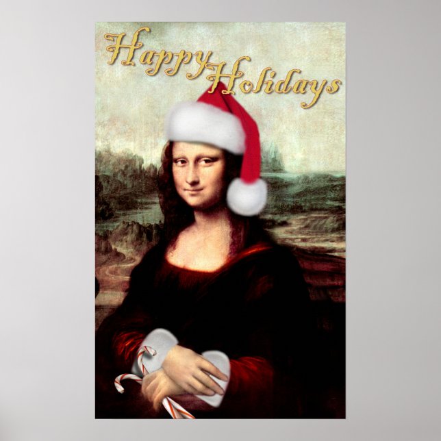 Poster Le Père Noël de Mona Lisa (Devant)