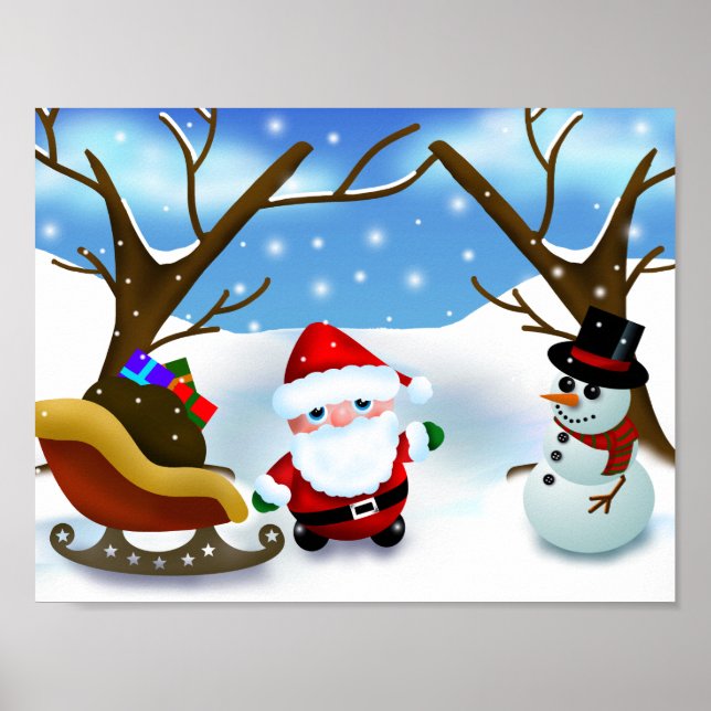 Poster Le Père Noël d'hiver et le Snowman (Devant)