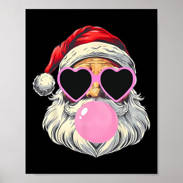 Poster Le Père Noël souffle la bulle gomme rose Sungels C (Devant)