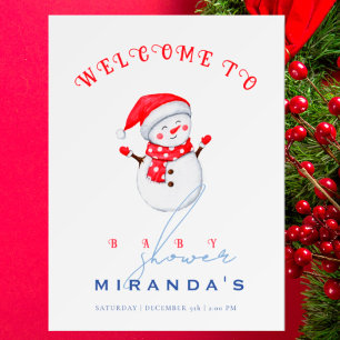 Poster Le petit bonhomme de neige mignon Bienvenue au Bab