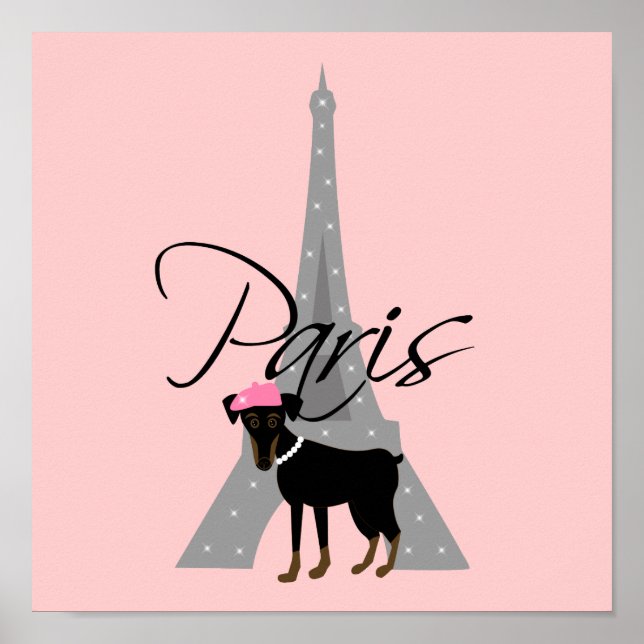 Poster Le petit chien à Paris (Devant)