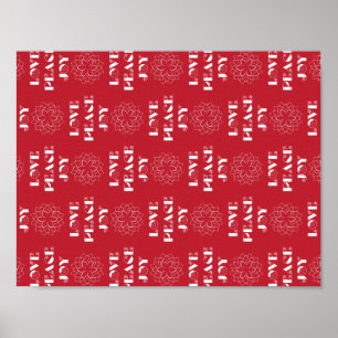 Poster Le Petit Rouge et Blanc, Peace, Joy