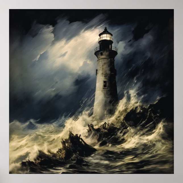Poster Le phare de Storm Fine Art (Devant)
