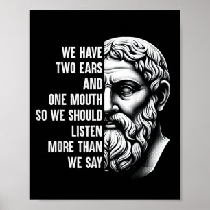 Poster Le Philosophe Stoïque Zeno De Citium Citation Moti