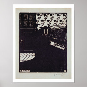 Poster Le piano, 1914 (gravure sur bois)