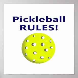 Poster le pickleball ordonne la version texte bleue