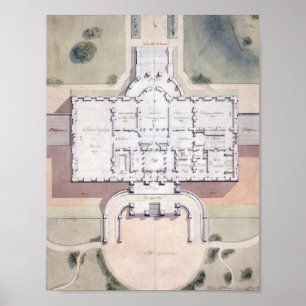 Poster Le plan du président de la Maison-Blanche, Washing