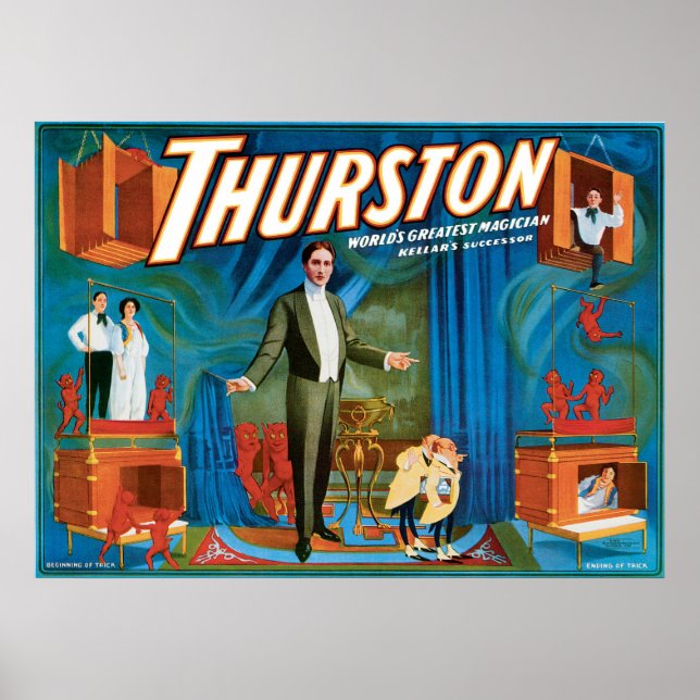 Poster Le plus grand magicien du monde de Thurston ~ Acte (Devant)