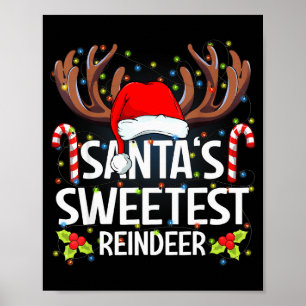 Poster Le plus mignon des rennes de Noël en pyjama 