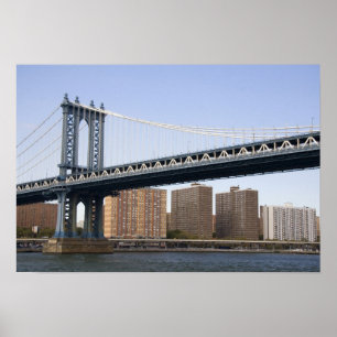 Poster Le pont de Manhattan enjambant l'East River