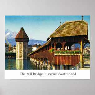 Poster Le pont de moulin, luzerne, Suisse