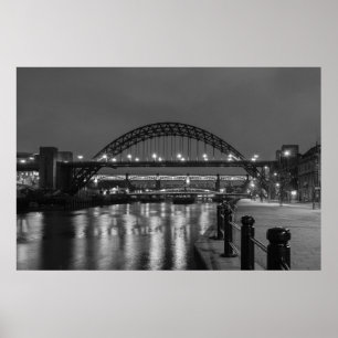 Poster Le pont de Tyne la nuit
