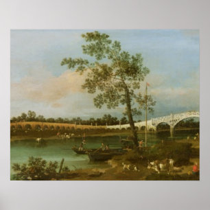 Poster Le pont de vieux Walton, 1755 (huile sur la toile)