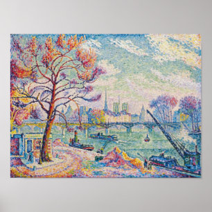 Poster Le Pont Des Arts Paris   Paul Signac  