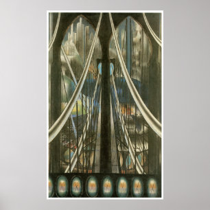 Poster Le pont, Joseph Stella