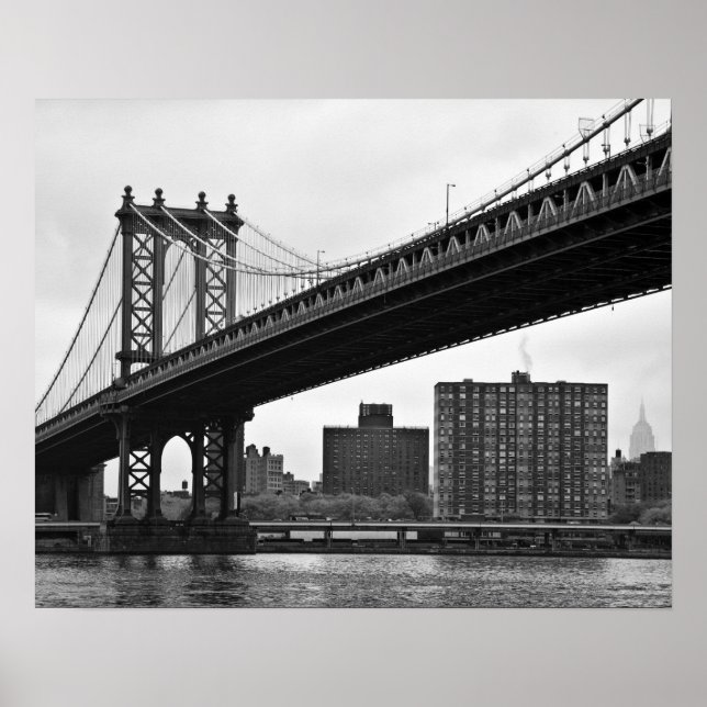 Poster Le pont Manhattan à New York (Devant)