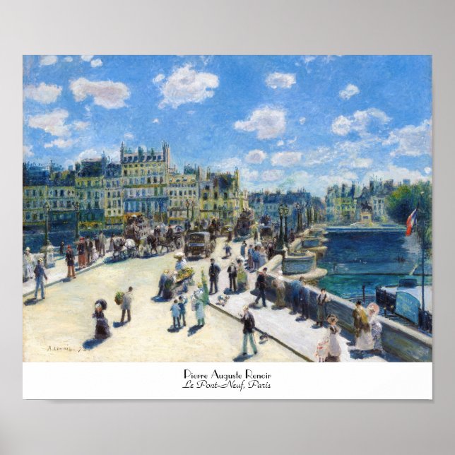 Poster Le Pont-Neuf, Paris Pierre Auguste Renoir (Devant)