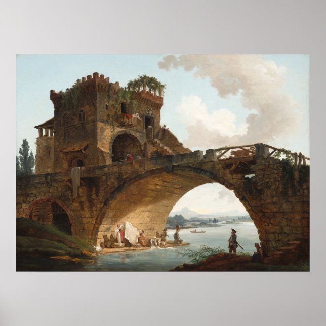 Poster Le Ponte Salario - Hubert Robert Fine Art (Devant)