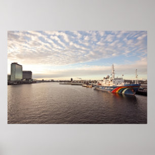 Poster Le port d'Amsterdam dans Pays-Bas