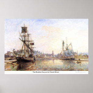 Poster Le port de la mer de Honfleur par Claude Monet