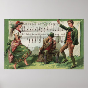 Poster Le port de la Sheetmusic verte
