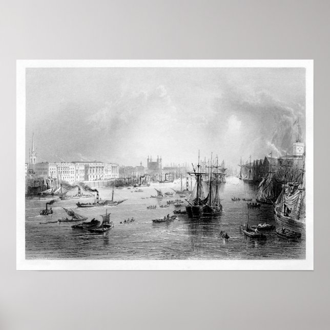 Poster Le port de Londres 1840 (Devant)